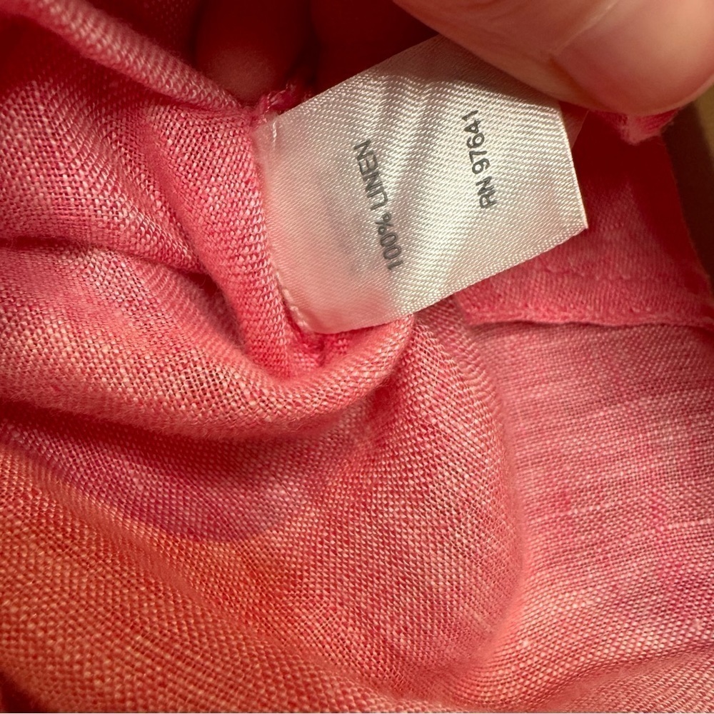 J. Jill Love Linen Essential Shirt Pink Long Sleeve Button Down Collar Shirt XS - Picture 5 of 6